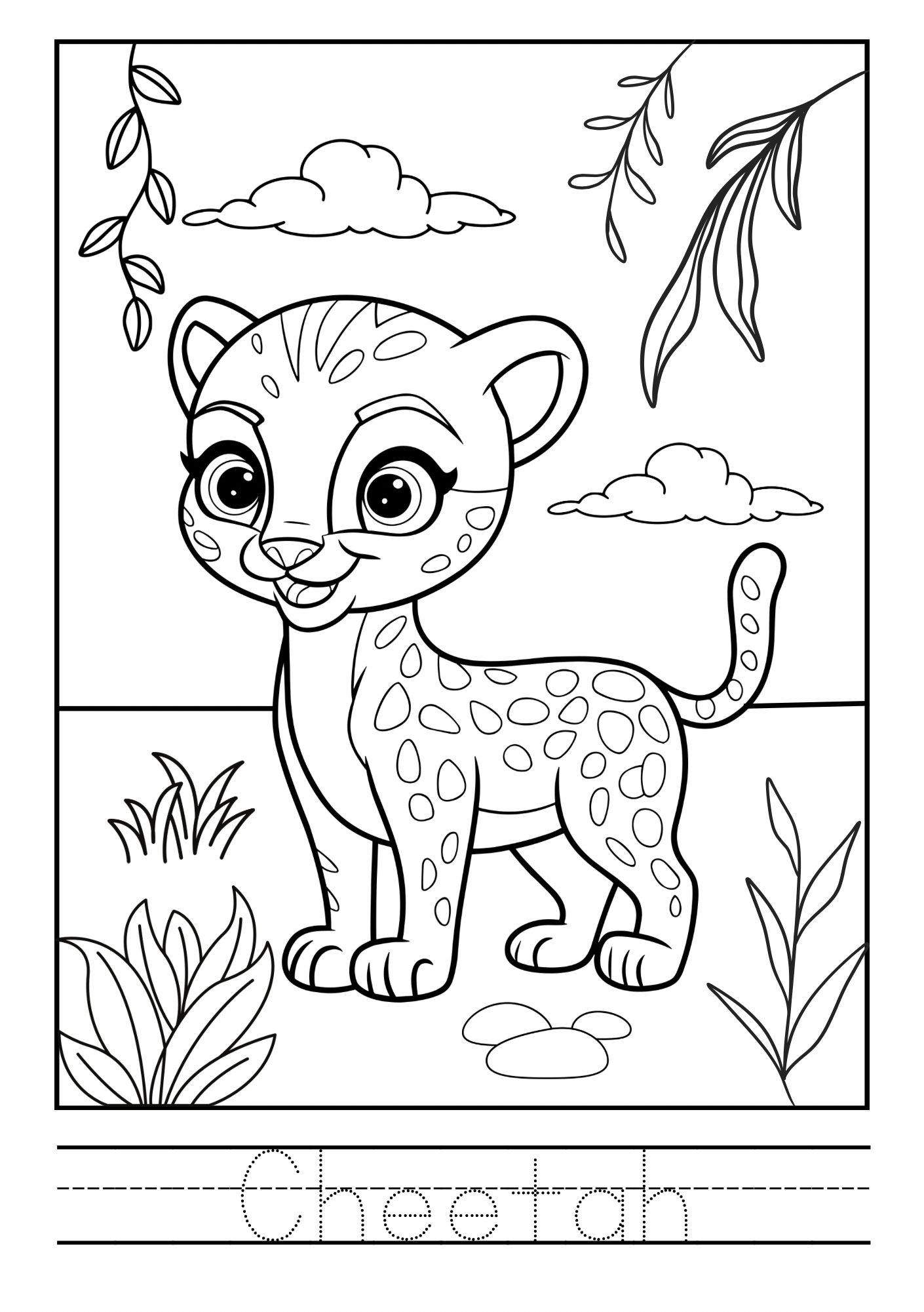 WILD ANIMALS COLORING BOOKLET (COLOR AND TRACE)