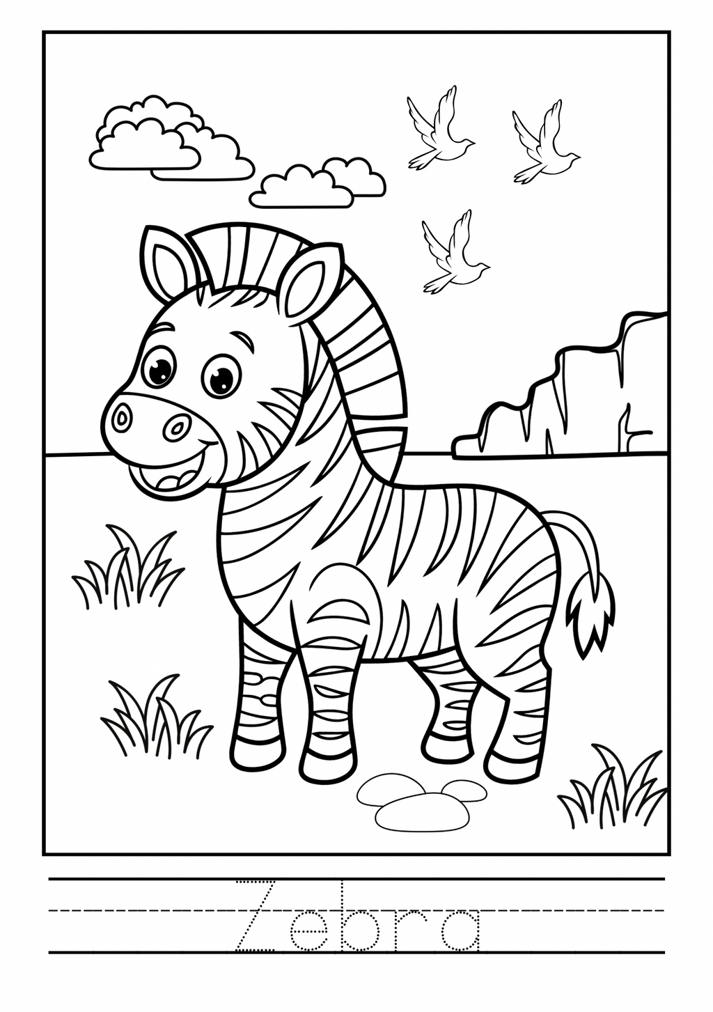 WILD ANIMALS COLORING BOOKLET (COLOR AND TRACE)