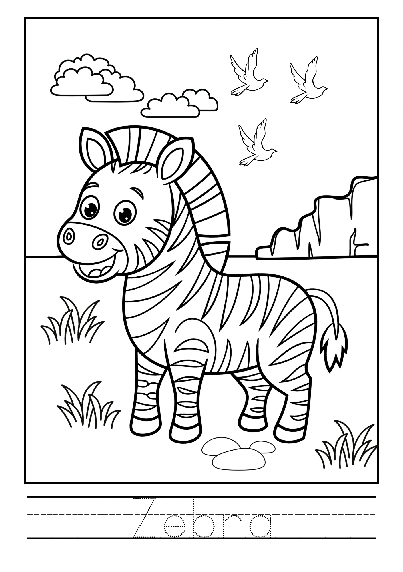 WILD ANIMALS COLORING BOOKLET (COLOR AND TRACE)