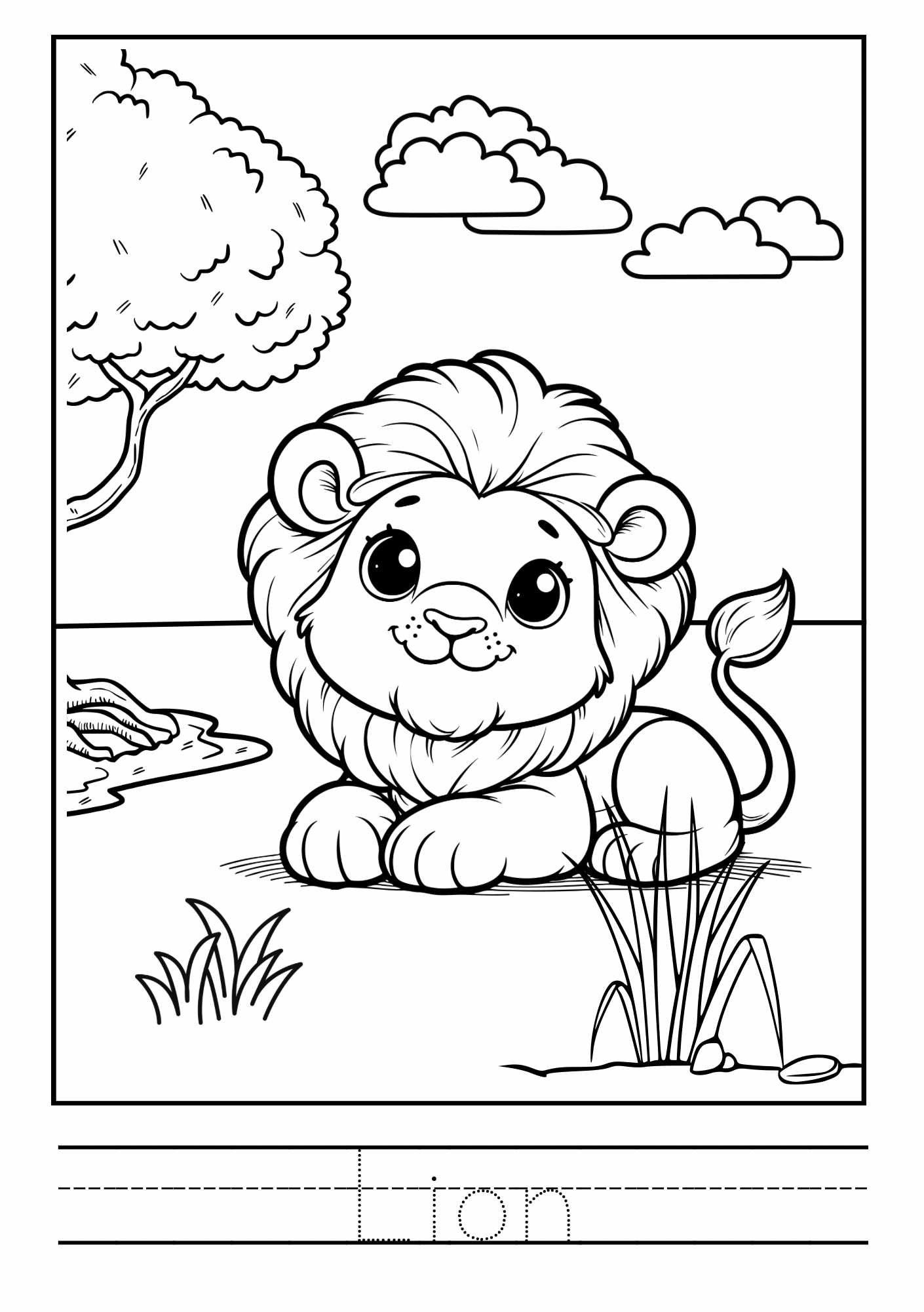 WILD ANIMALS COLORING BOOKLET (COLOR AND TRACE)
